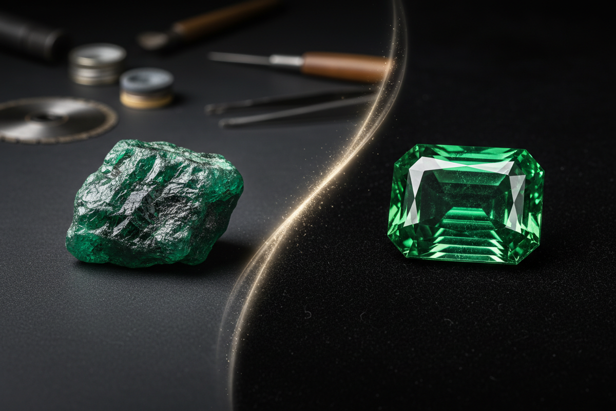 Refining and finishing process of an emerald