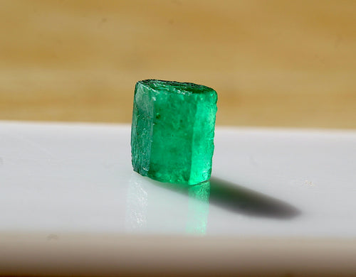 3.18 carat natural rough swat emerald crystal from Pakistan