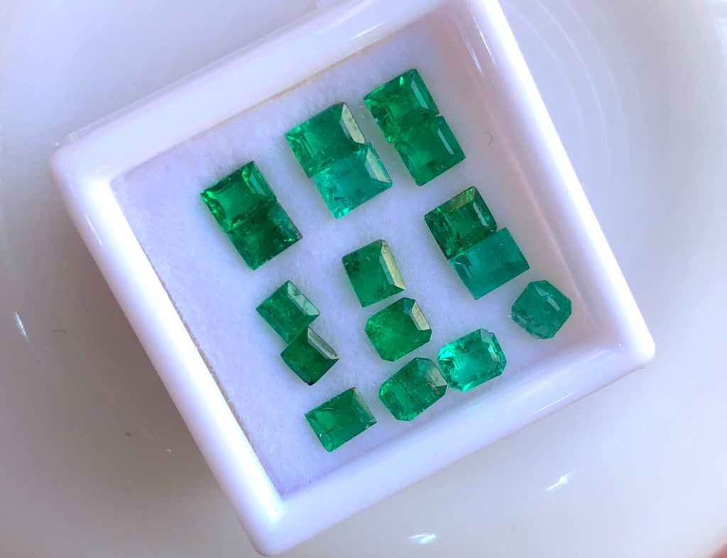 3.20 Carats Panjshir Emerald Melee Parcel – 16 Loose Emerald Stones – Natural Afghan Emerald Collection