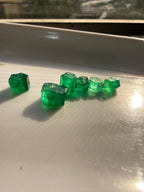 9.56 Carats Natural Rough Swat Emerald Crystal Parcel – 6 Pieces – Collector & Cutting Grade Emeralds from Pakistan