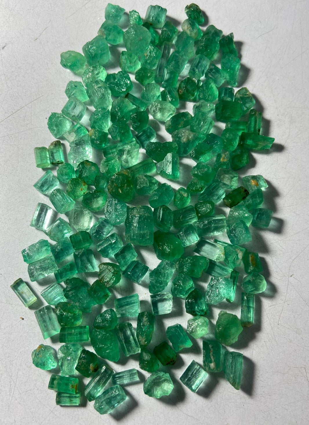Raw Emerald Crystal In Hexagon Shape - Natural Beryl Birthstone Rough Gemstone