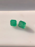 2.05 Carats Natural Swat Emerald Pair – Matching Emerald Cut Green Emeralds | 1.15 Ct & 0.90 Ct