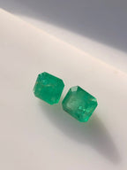 2.05 Carats Natural Swat Emerald Pair – Matching Emerald Cut Green Emeralds | 1.15 Ct & 0.90 Ct