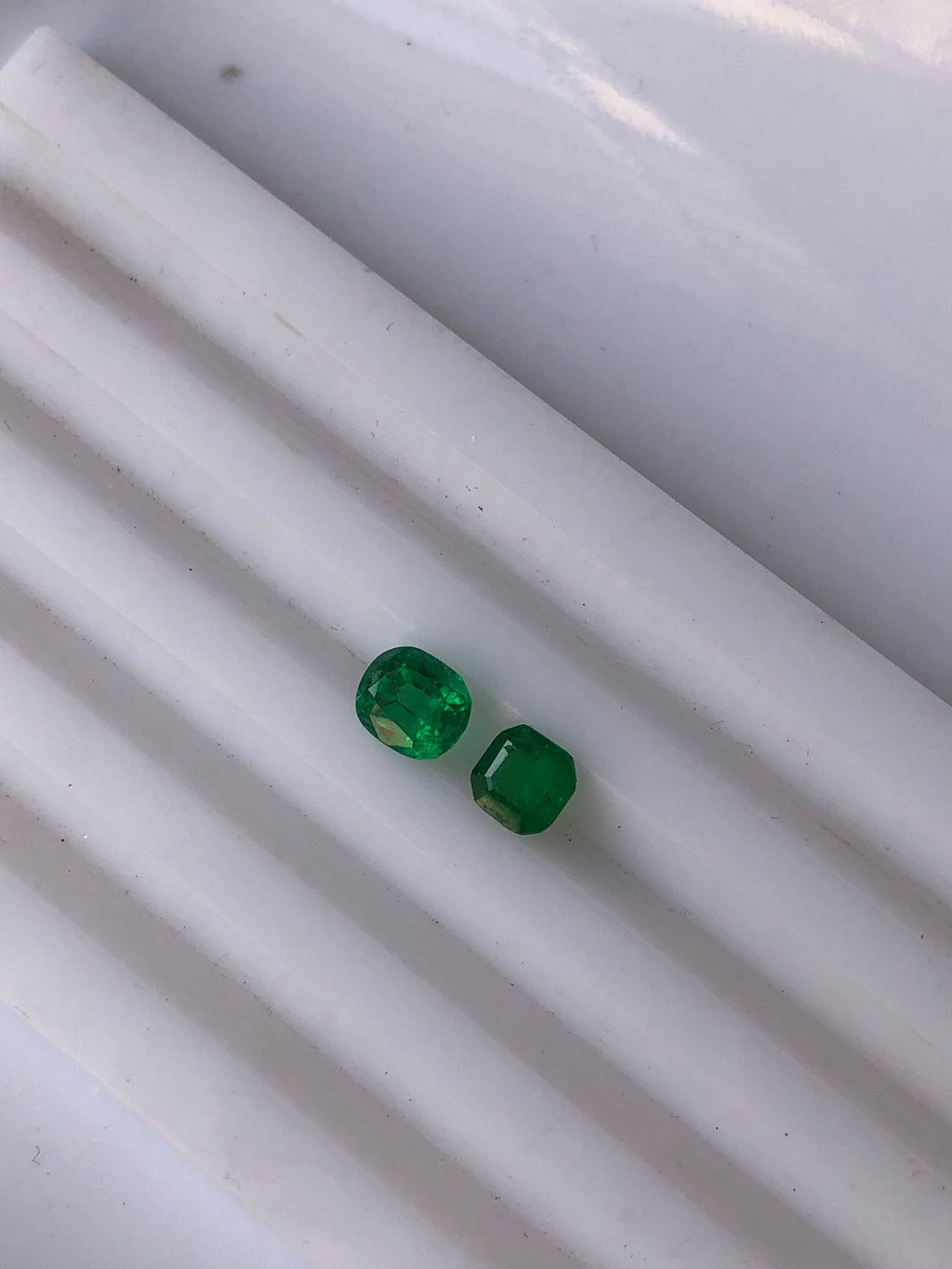 0.62 Carat Natural Emerald Pair – Panjshir & Swat Emeralds | 0.42 Ct and 0.20 Ct