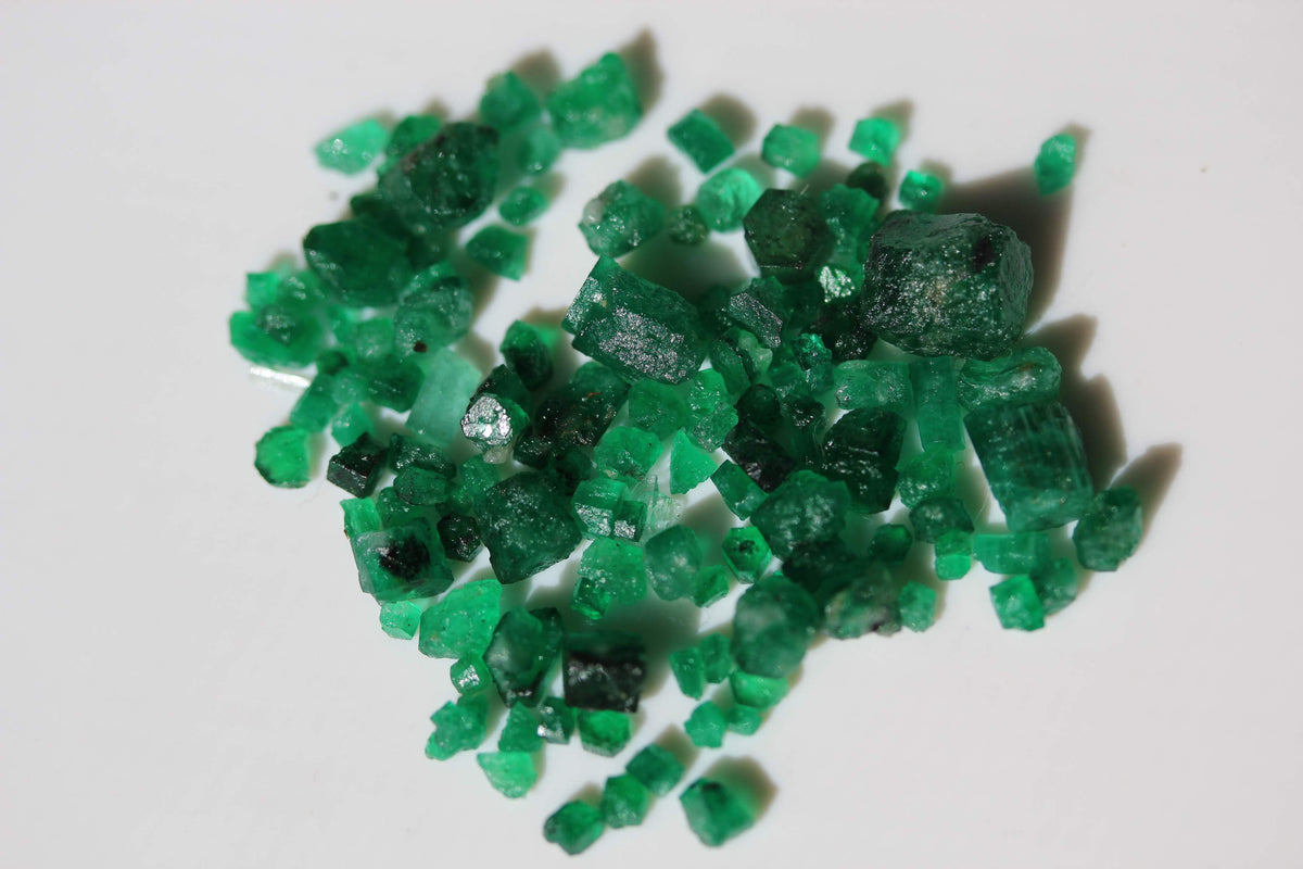 Raw Emerald Crystal In Hexagon Shape - Natural Beryl Birthstone Rough Gemstone