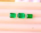 1.87 Carats Natural Panjshir Emerald Parcel – Three Emerald Cut Green Emeralds | Afghanistan