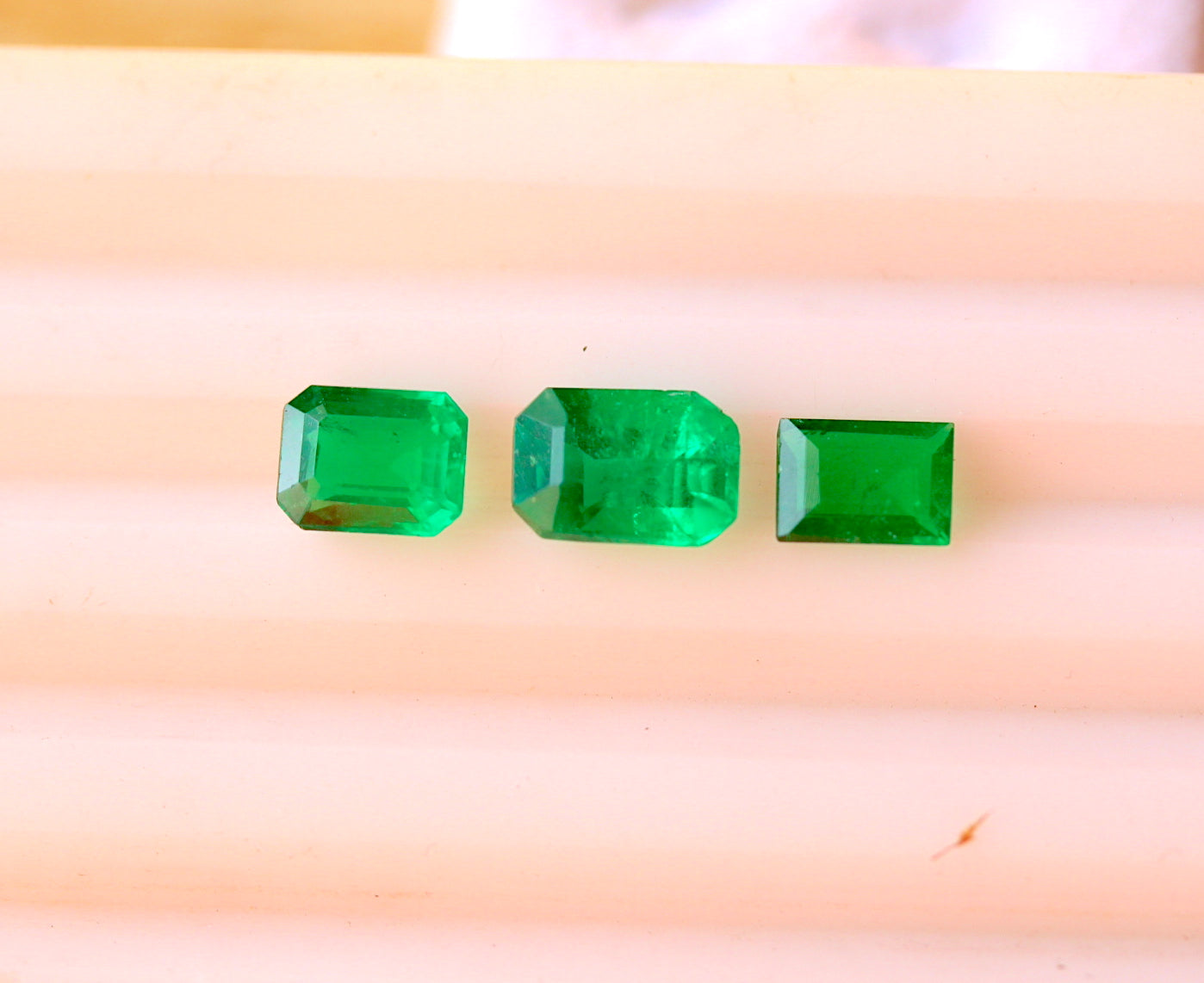 1.87 Carats Natural Panjshir Emerald Parcel – Three Emerald Cut Green Emeralds | Afghanistan