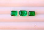 1.87 Carats Natural Panjshir Emerald Parcel – Three Emerald Cut Green Emeralds | Afghanistan