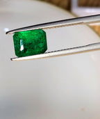 1.98 Carat Natural Swat Emerald – Emerald Cut Green Emerald Gemstone | 8.9 x 6.6 mm