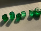 9.56 Carats Natural Rough Swat Emerald Crystal Parcel – 6 Pieces – Collector & Cutting Grade Emeralds from Pakistan