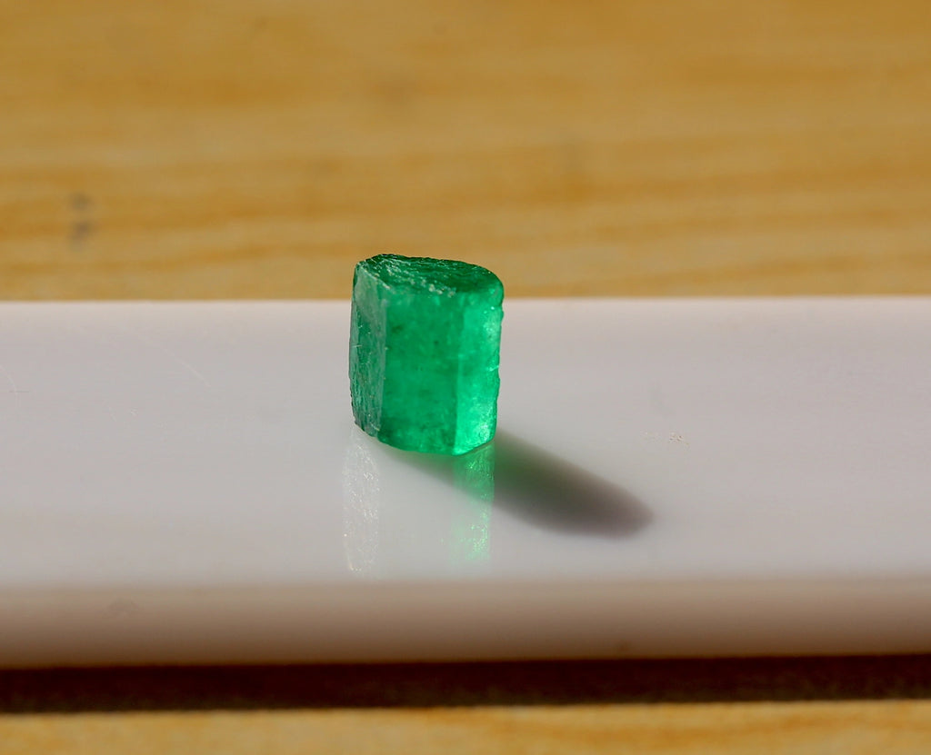 Hexagonal Emerald green gemstone