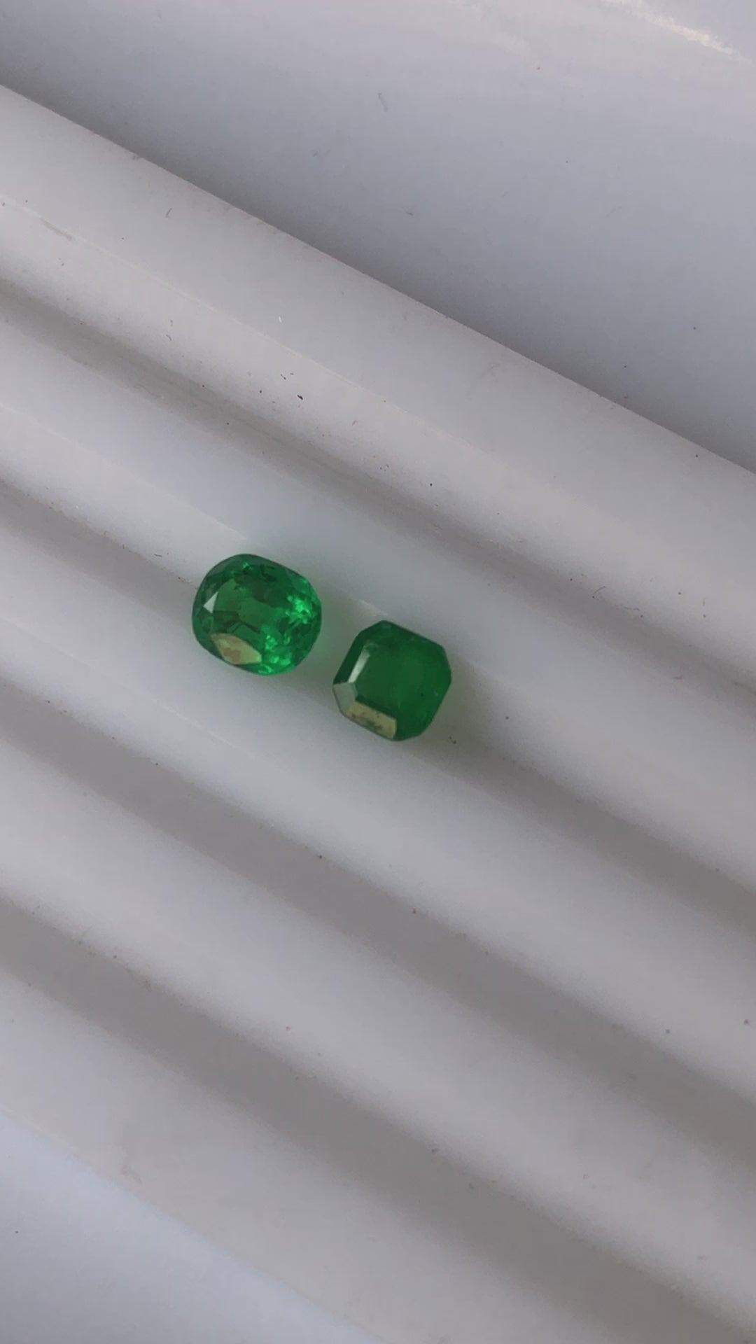 0.62 Carat Natural Emerald Pair – Panjshir & Swat Emeralds | 0.42 Ct and 0.20 Ct
