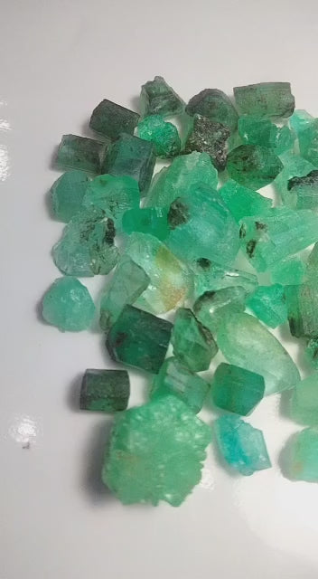Natural Raw Chitral Emeralds for Faceting and Cabbing