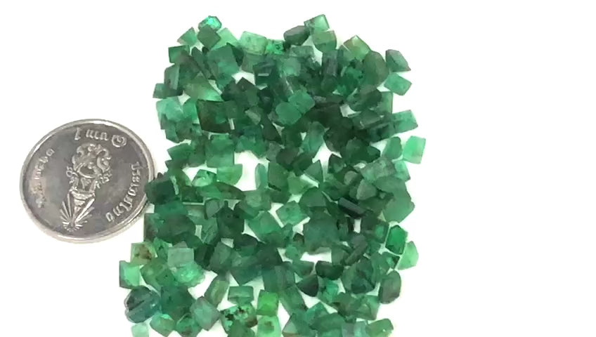 Natural Raw Preformed Vivid Green Emeralds for Faceting