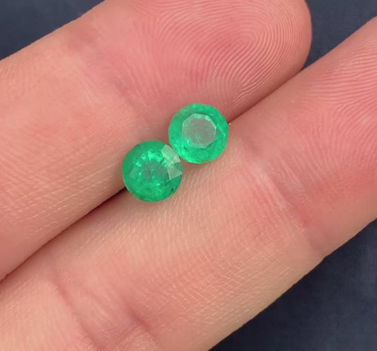 6.0 mm Round Swat Emerald Pair