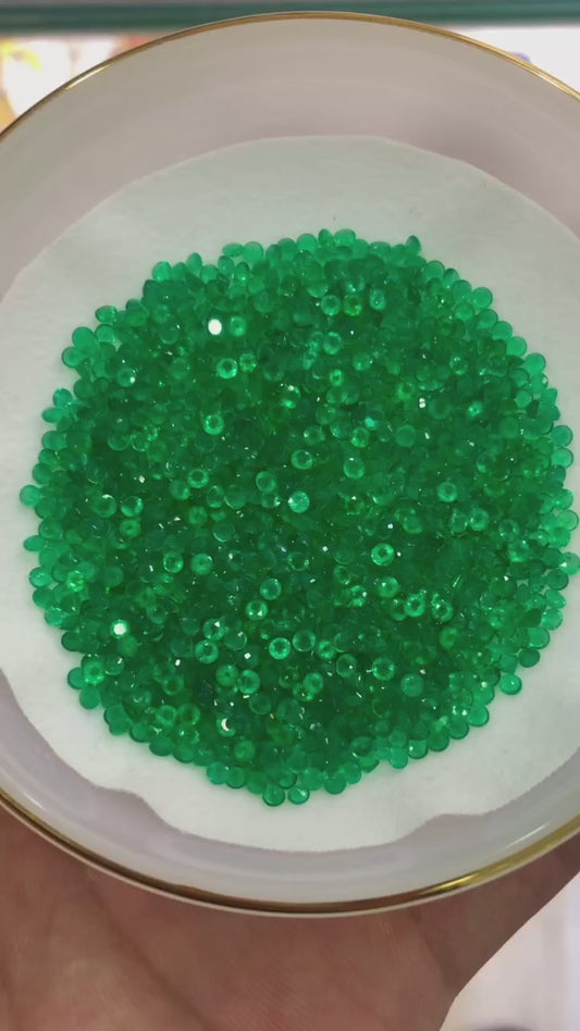 Calibrated Round Natural  Zambian Emeralds in 3mm