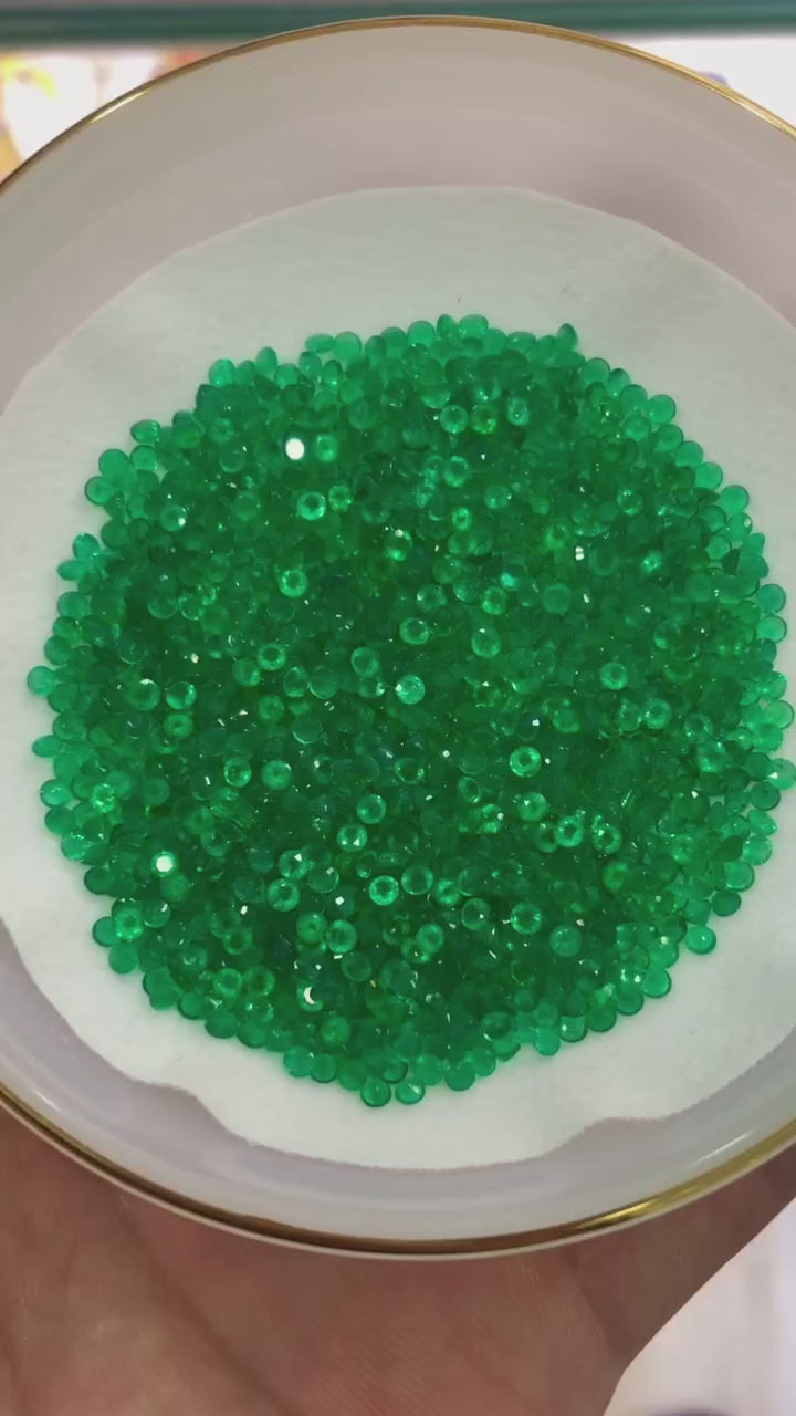 Calibrated Round Natural  Zambian Emeralds in 3mm