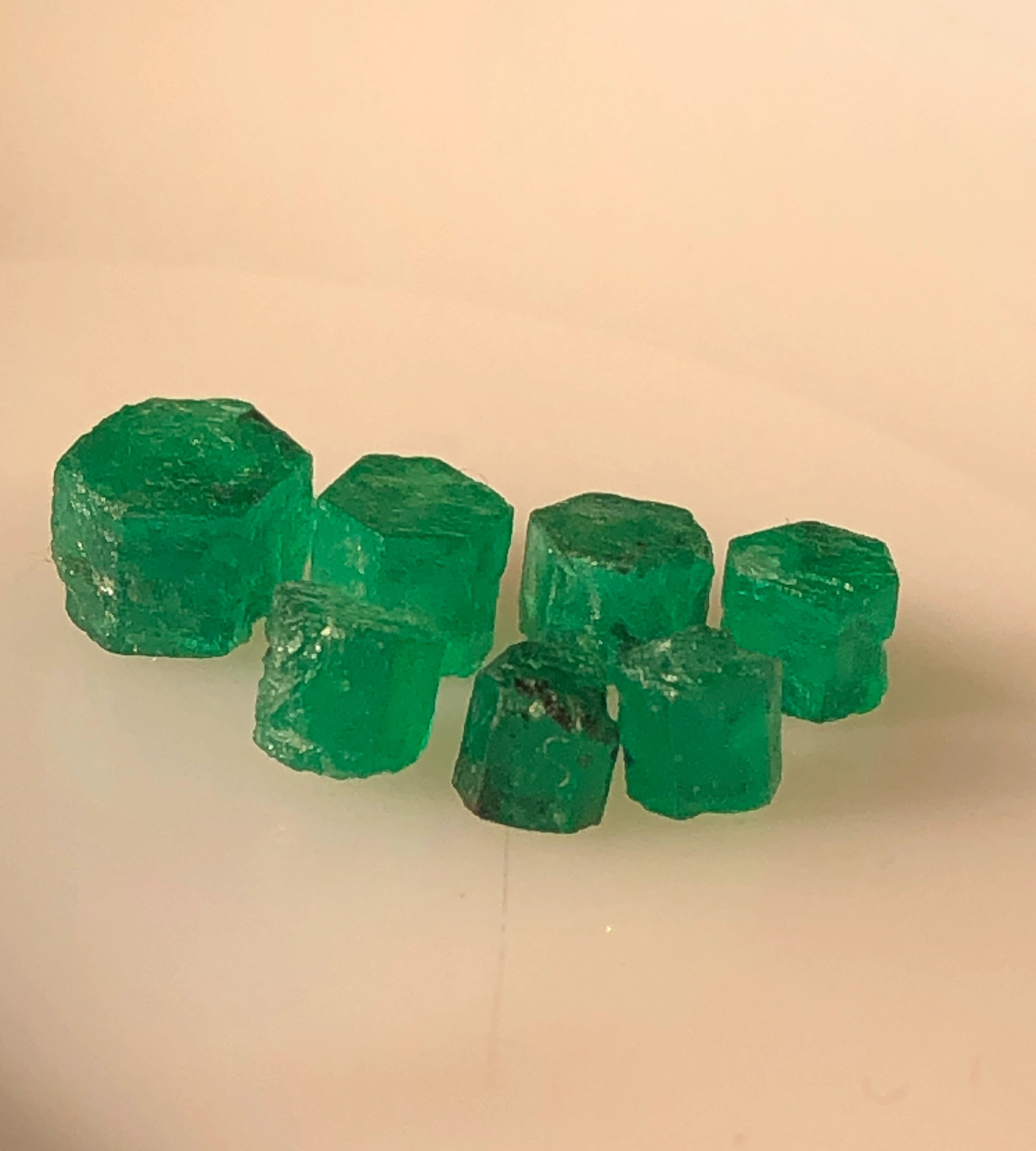 5.3 Carats Natural Vivid Green Rough Emeralds | Faceting & Cutting Grade