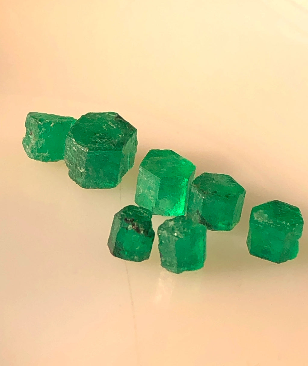 5.3 Carats Natural Vivid Green Rough Emeralds | Faceting & Cutting Grade